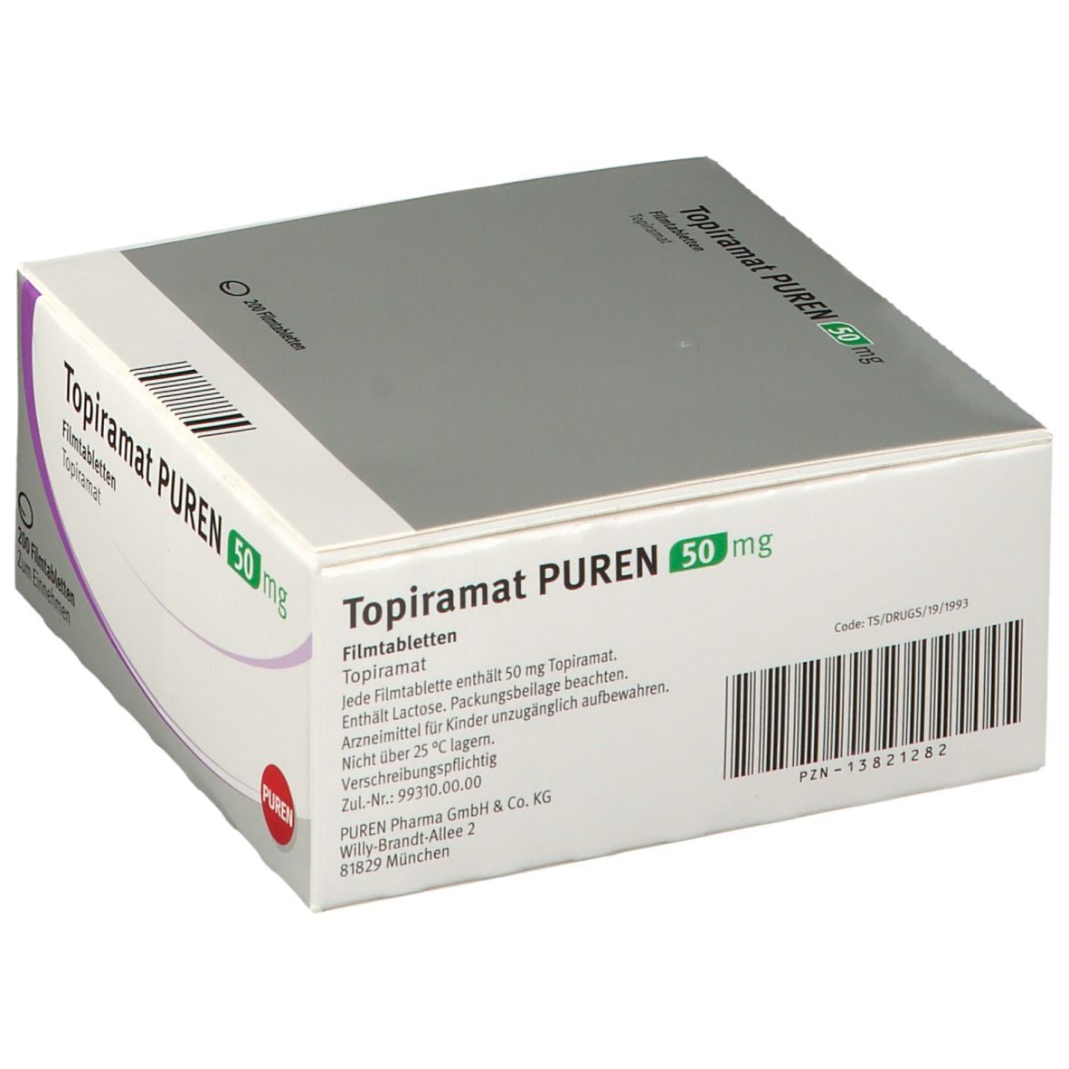 Topiramat Puren 50 mg Filmtabletten 200 St