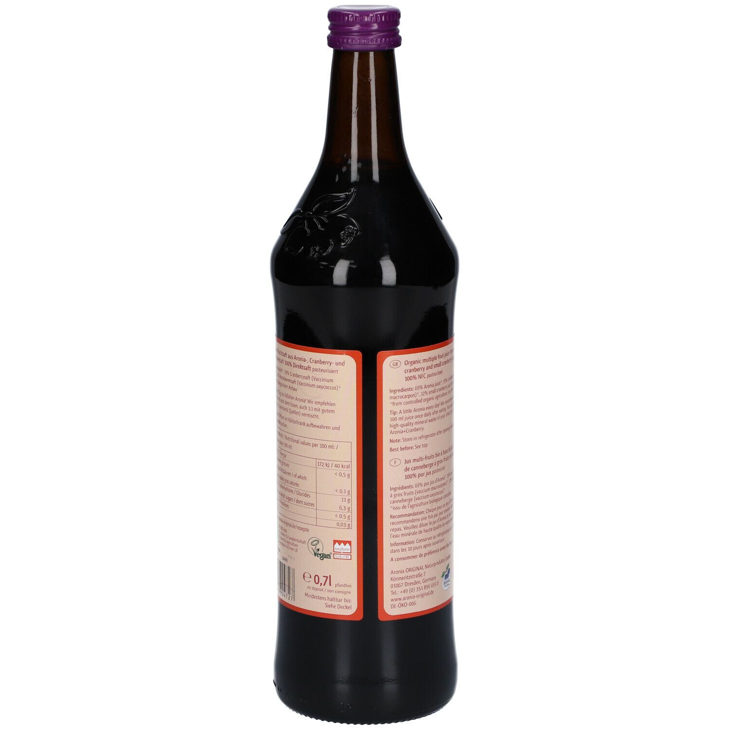 Aronia ORIGINAL Bio Aronia + Cranberry Direktsaft