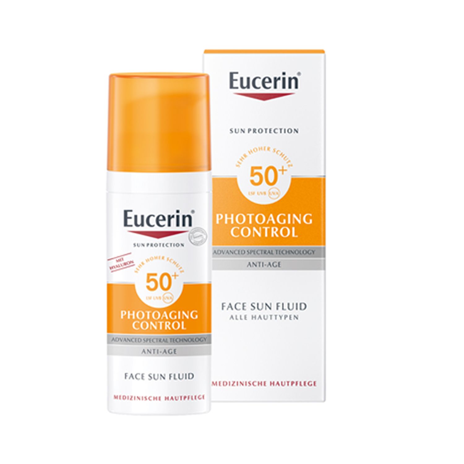 Eucerin® Photoaging Control Face Sun Fluid LSF 50 + Eucerin Hyaluron-Filler Intensiv-Maske GRATIS 50 ml - shop-apotheke.com