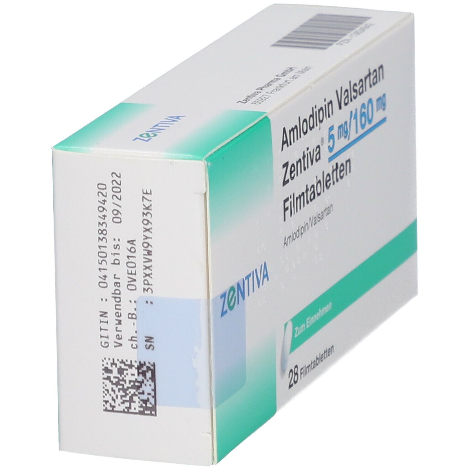 Amlodipin Valsartan Zentiva 10 mg/160 mg Filmtabl. 28 St Filmtabletten