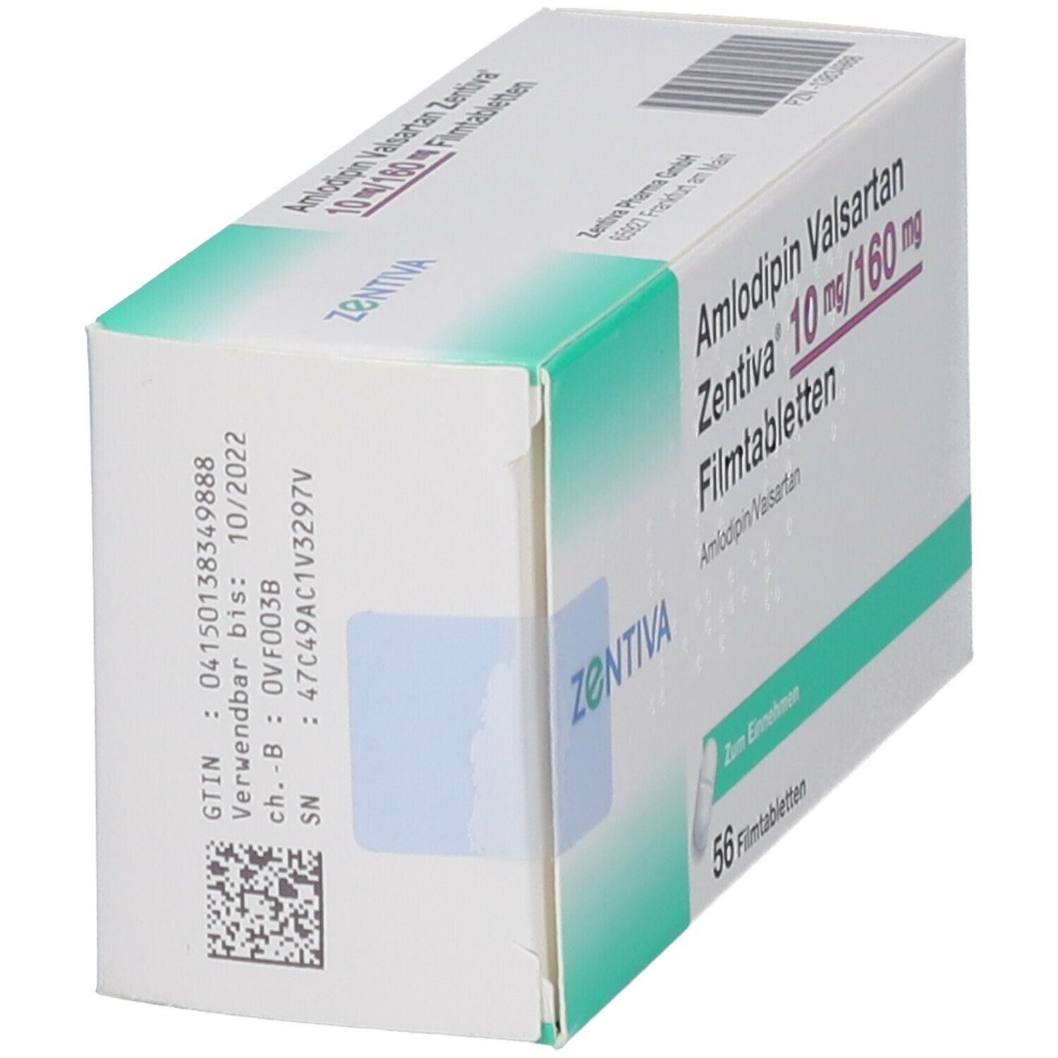 Amlodipin Valsartan Zentiva 10 mg/160 mg Filmtabl. 28 St Filmtabletten