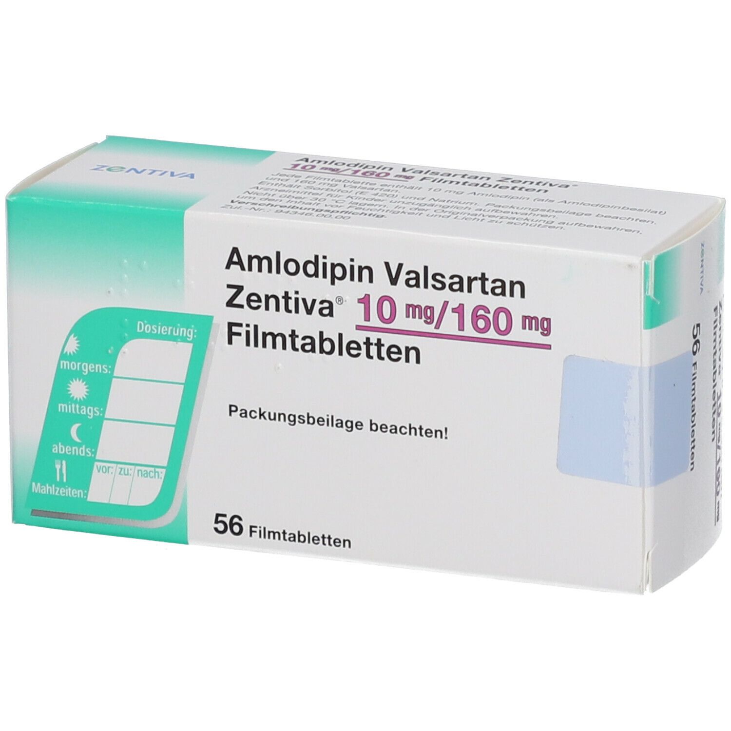 Amlodipin Valsartan Zentiva 10 Mg160 Mg Filmtabl 56 St Mit Dem E