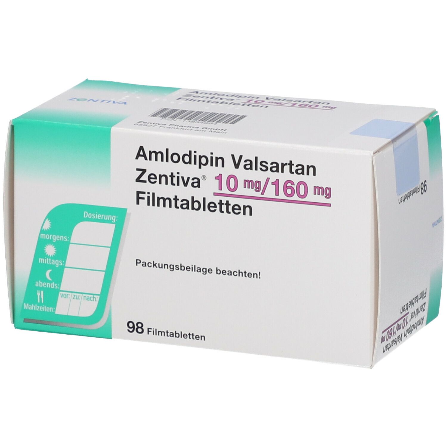 Amlodipin Valsartan Zentiva 10 mg/160 mg Filmtabl. 98 St Filmtabletten