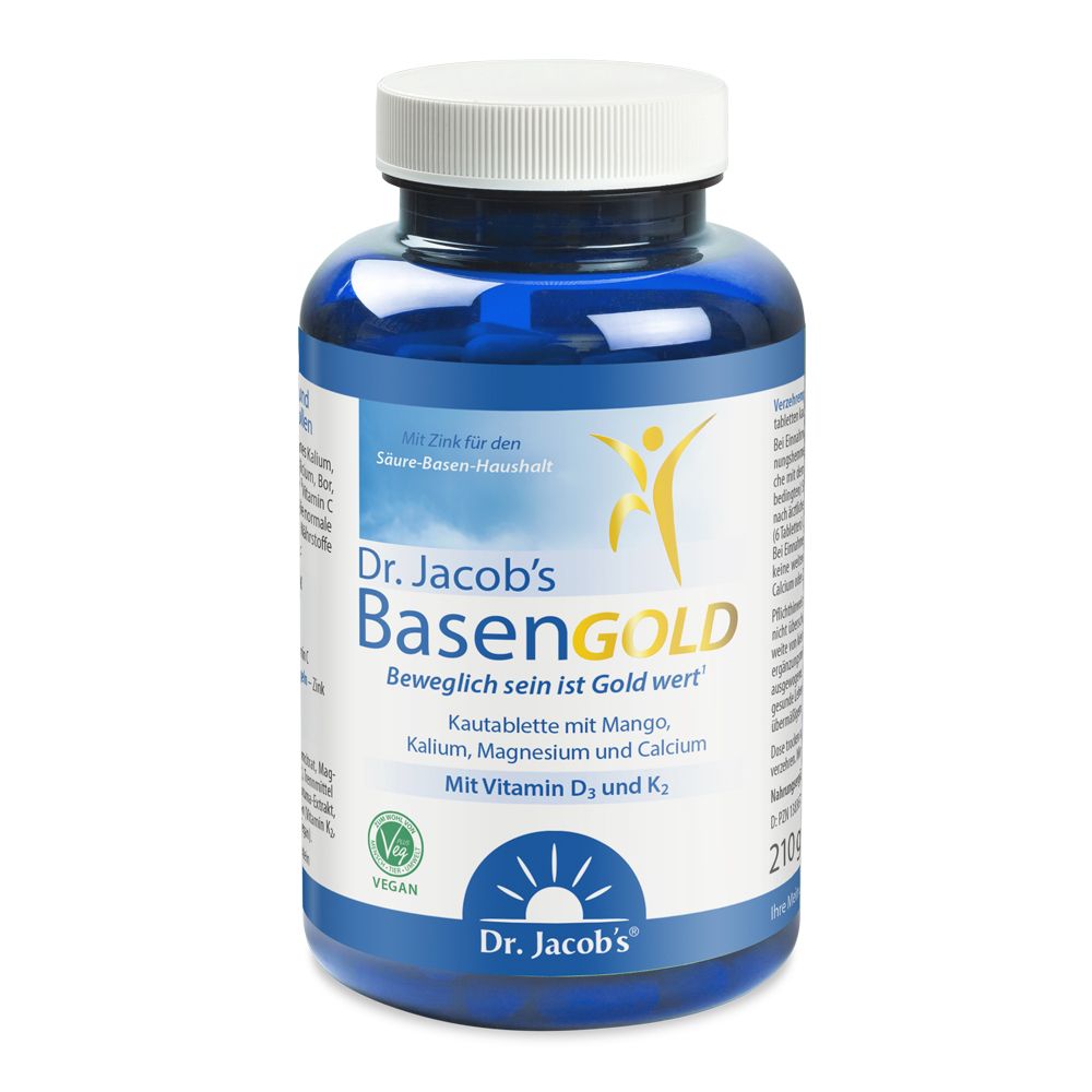 Dr. Jacob's BasenGOLD Kautabletten Basische Mineralstoffe Citrate Vitamin K2