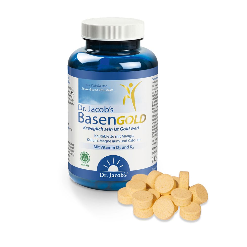 Dr. Jacob's BasenGOLD Kautabletten Basische Mineralstoffe Citrate Vitamin K2