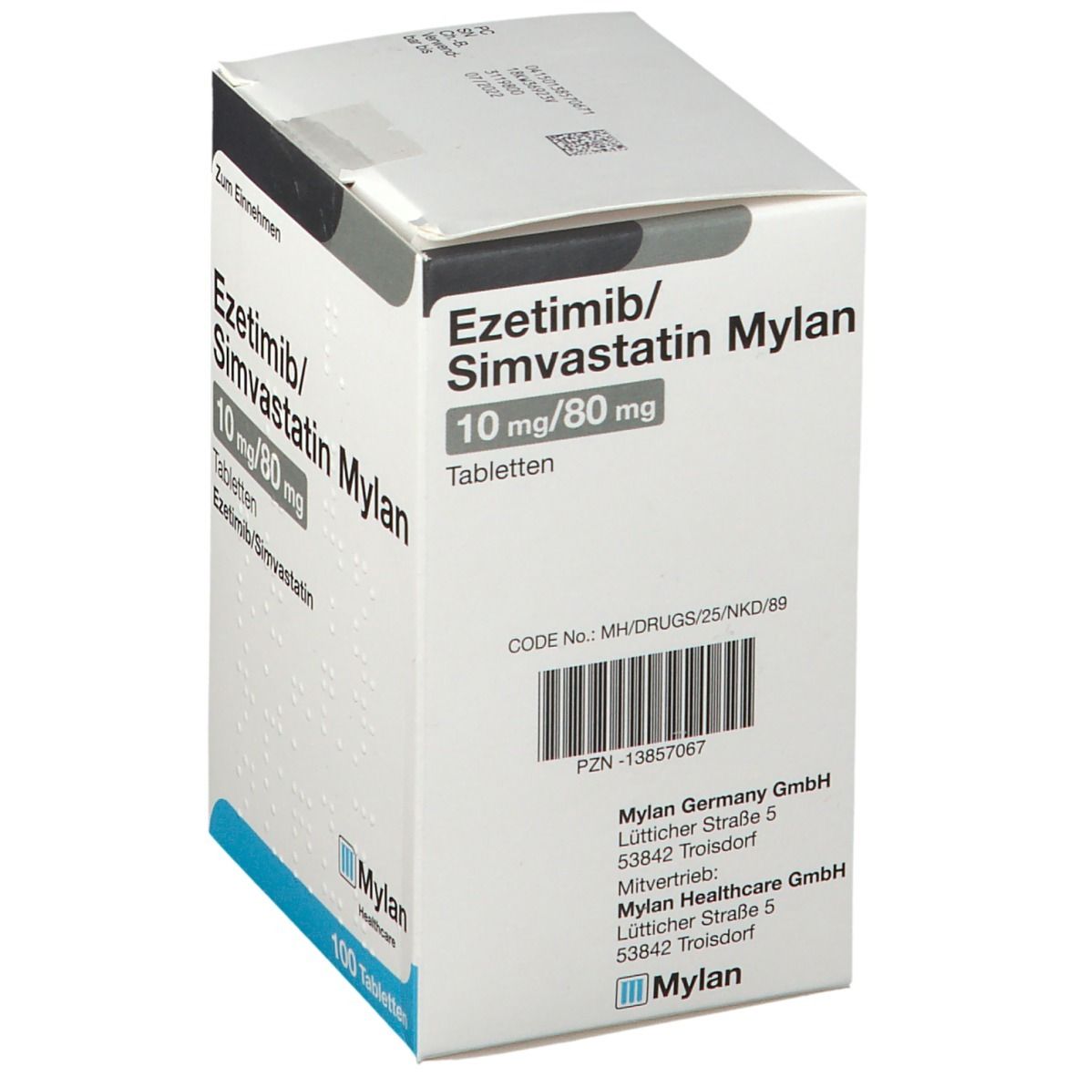 Ezetimib/Simvastatin Mylan 10 mg/80 mg