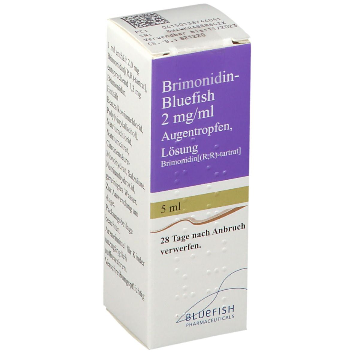 BRIMONIDIN-Bluefish 2 mg/ml Augentropfen 1x5 ml