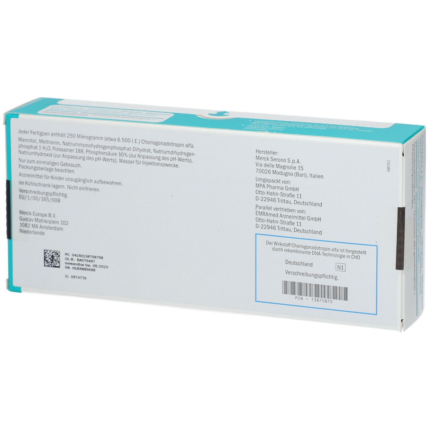 OVITRELLE 250 Mikrogramm Inj.-Lsg.i.e.Fertigpen