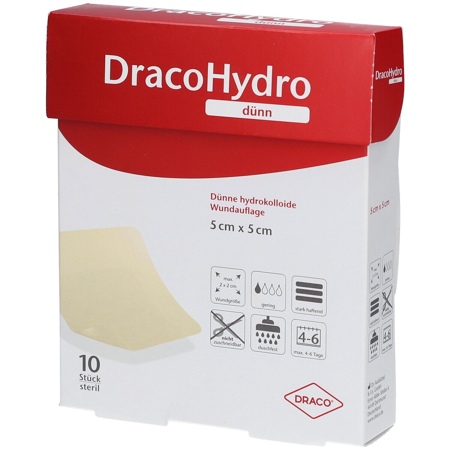 Dracohydro dünn Hydrokoll.Wundauflage 5x5 cm 10 St Verband