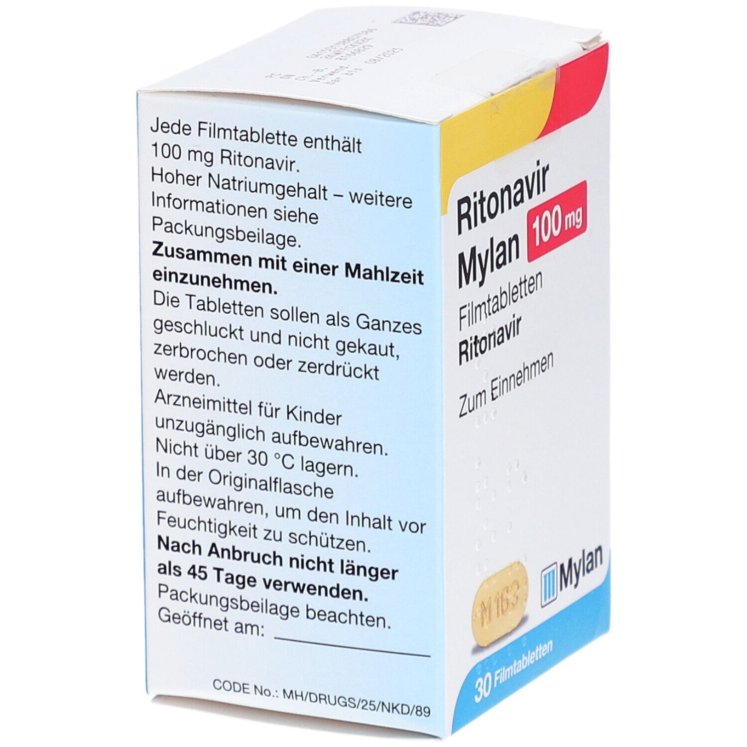 Ritonavir Mylan 100 mg Filmtabletten 30 St