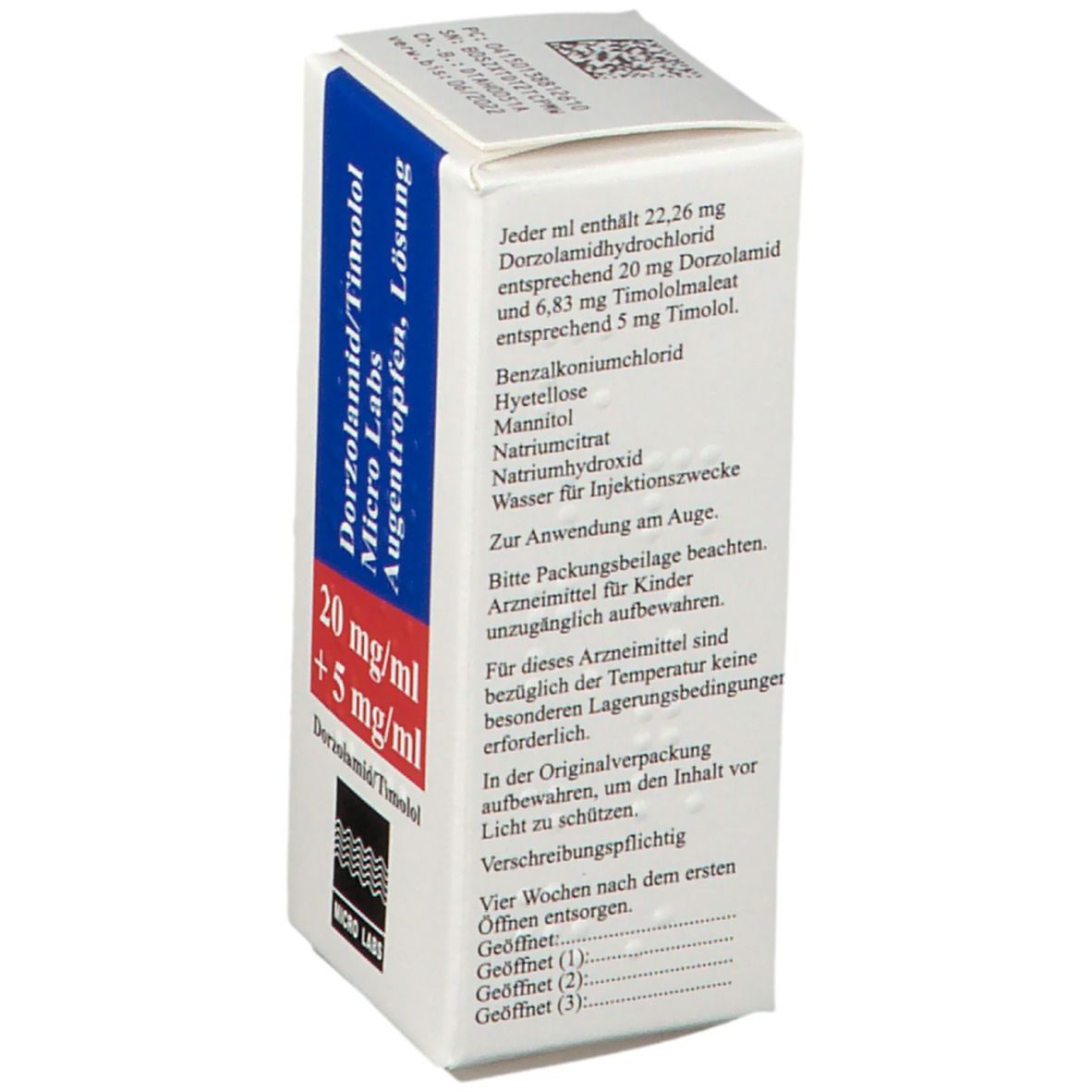 Dorzolamid/Timolol Micro Labs 20 mg/ml + 5 mg/ml