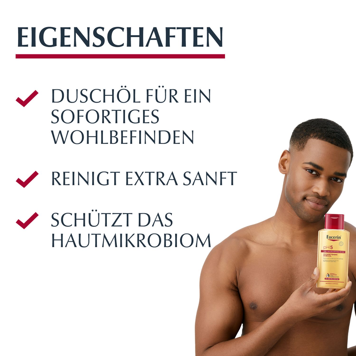 Eucerin® pH5 Duschöl – Rückfettende Reinigung für trockene, strapazierte Haut mit natürlichen Pflegeölen - Jetzt 20% sparen mit Code "sommer20"
