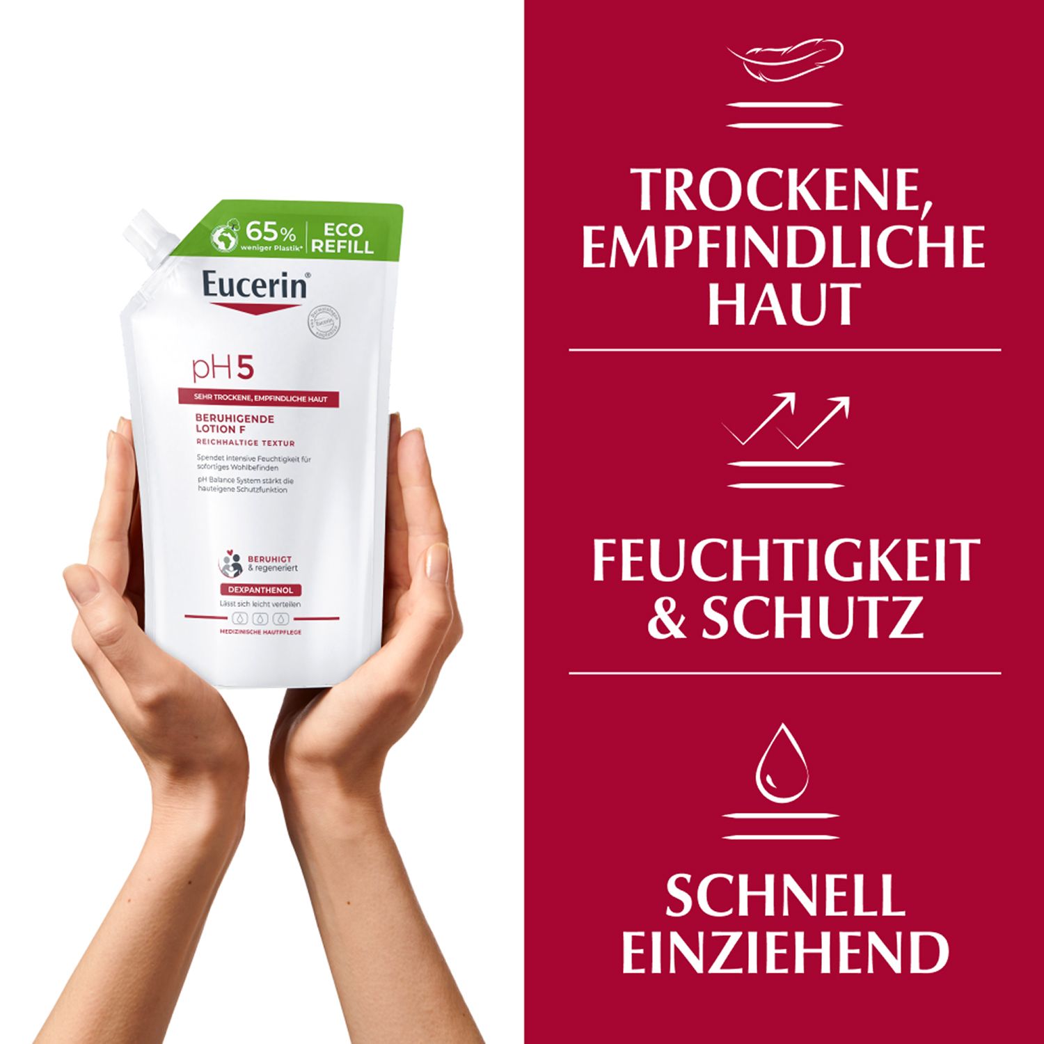 Eucerin® pH5 Reichhaltige Textur Lotion F – beruhigt strapazierte und trockene Haut & macht die Haut widerstandsfähiger - Jetzt 20% sparen mit Code "sommer20"