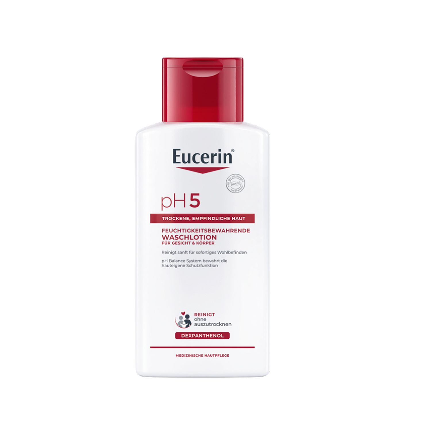 Eucerin® pH5 Waschlotion für Körper, Gesicht und Hände – bietet empfindlicher und trockener Haut eine milde Reinigung & 