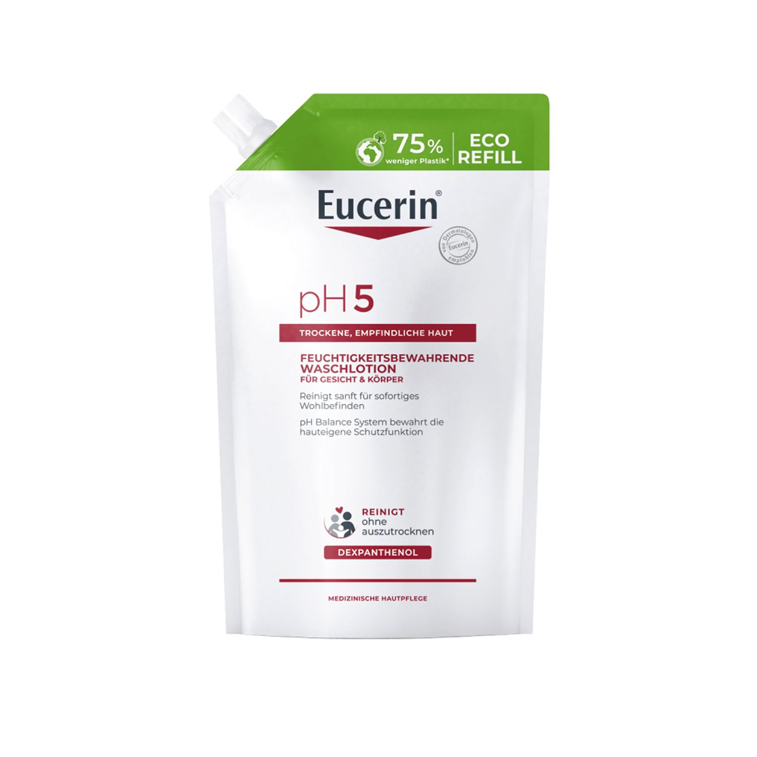 Eucerin® pH5 Waschlotion für Körper, Gesicht und Hände – bietet empfindlicher und trockener Haut eine milde Reinigung & 