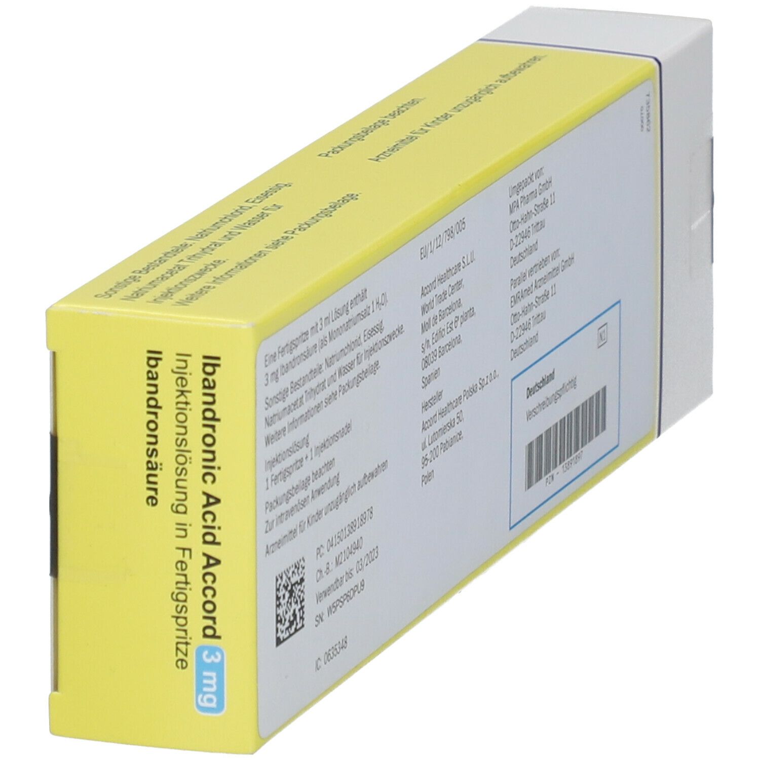IBANDRONIC Acid Accord 3mg/3ml Inj.-Lsg.Fertigspr.