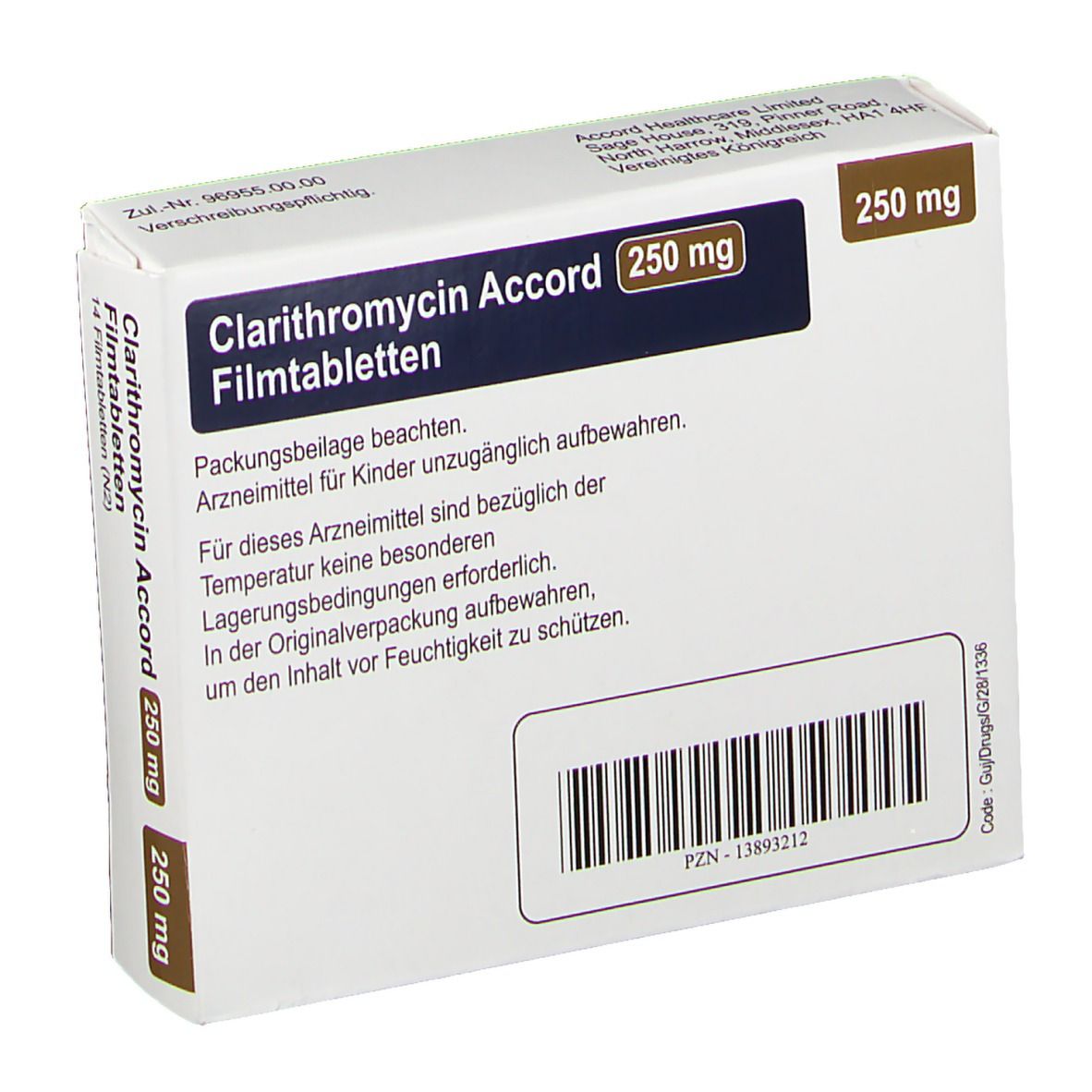 Clarithromycin Accord 250 mg