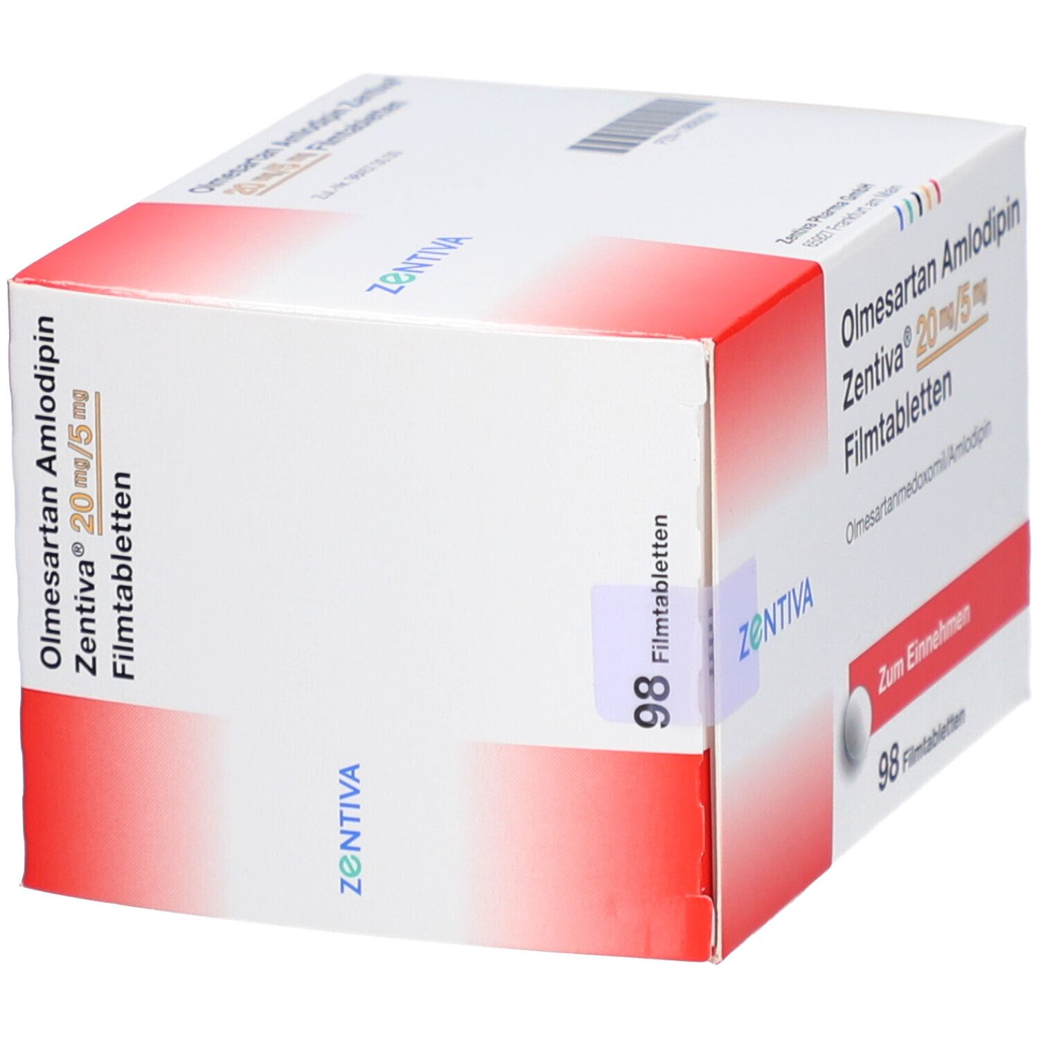 Olmesartan Amlodipin Zentiva 20 mg/5 mg Filmtabl. 98 St Filmtabletten