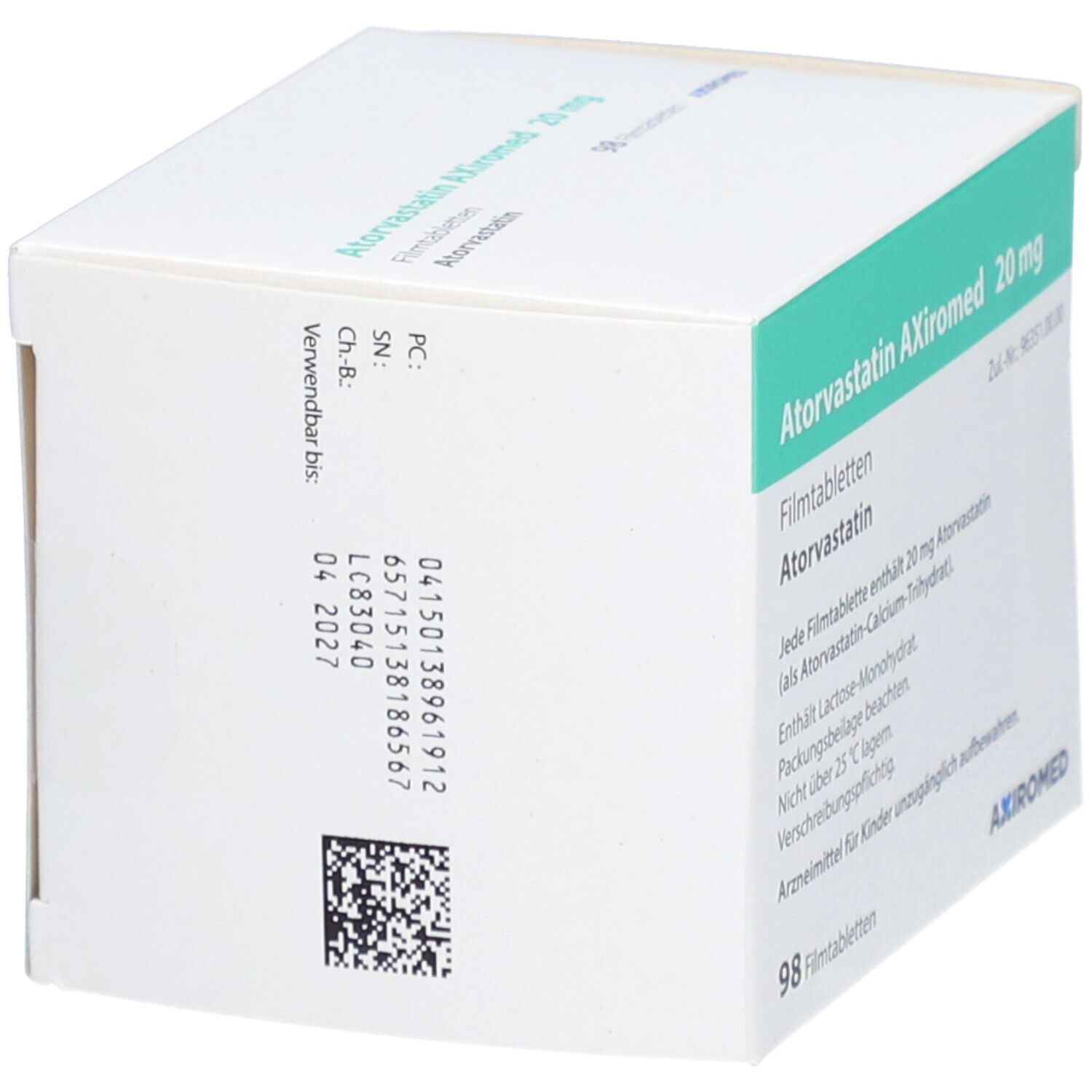 Atorvastatin Axiromed 20 mg