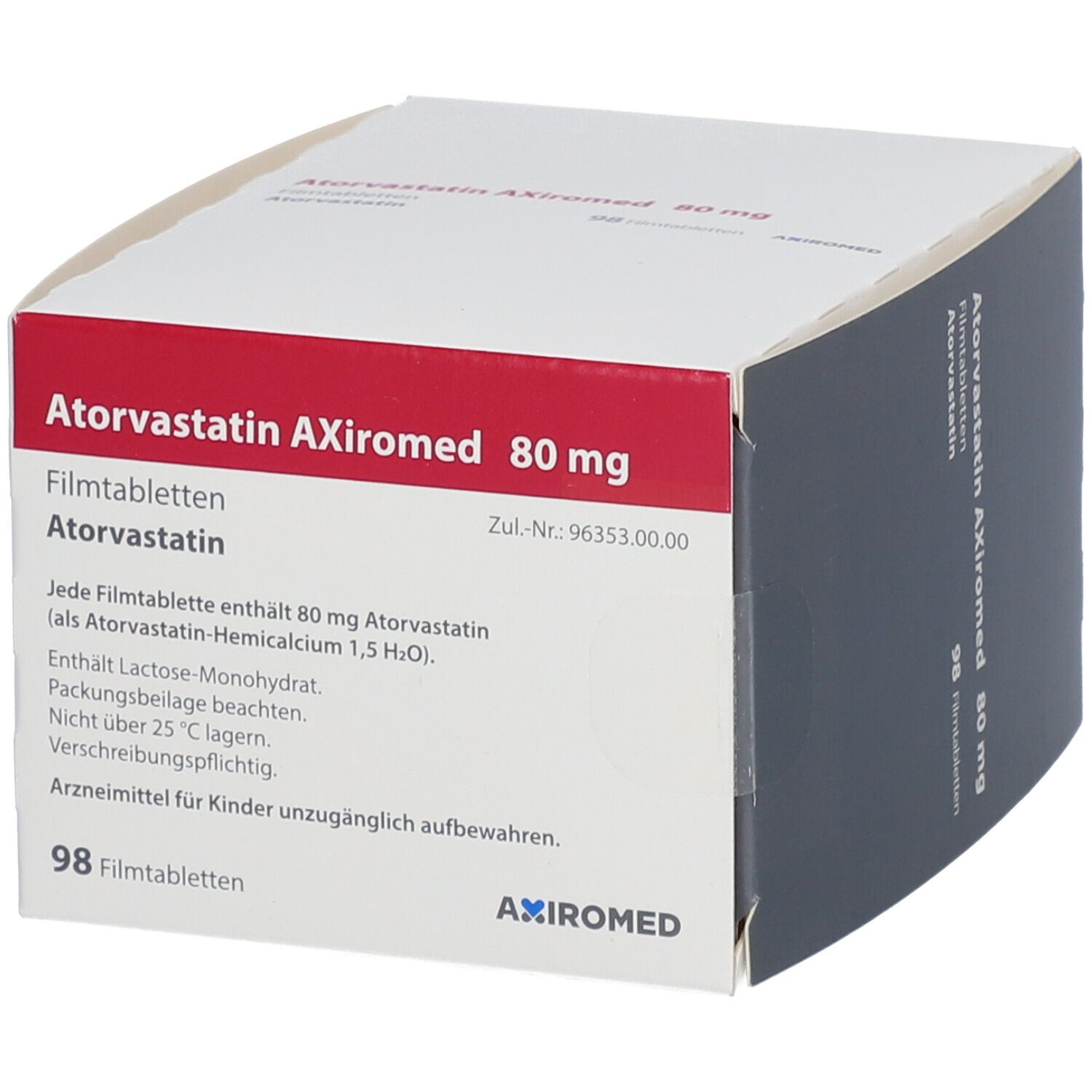 Atorvastatin AxiromED80 mg 98 St mit dem E-Rezept kaufen – Shop Apotheke