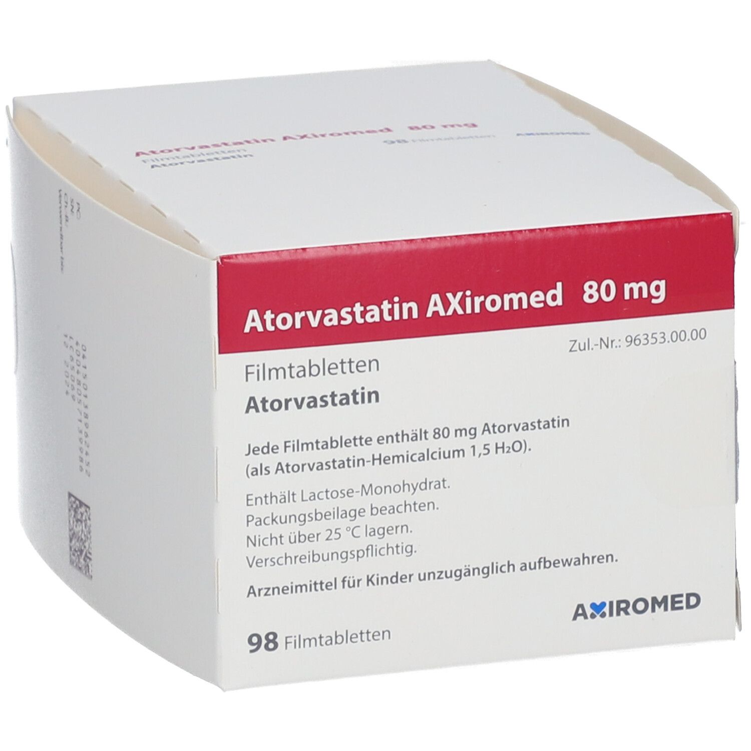 Atorvastatin AxiromED80 mg 98 St mit dem E-Rezept kaufen – Shop Apotheke