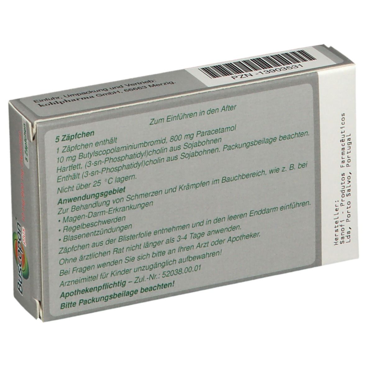 Buscopan® PLUS Zäpfchen