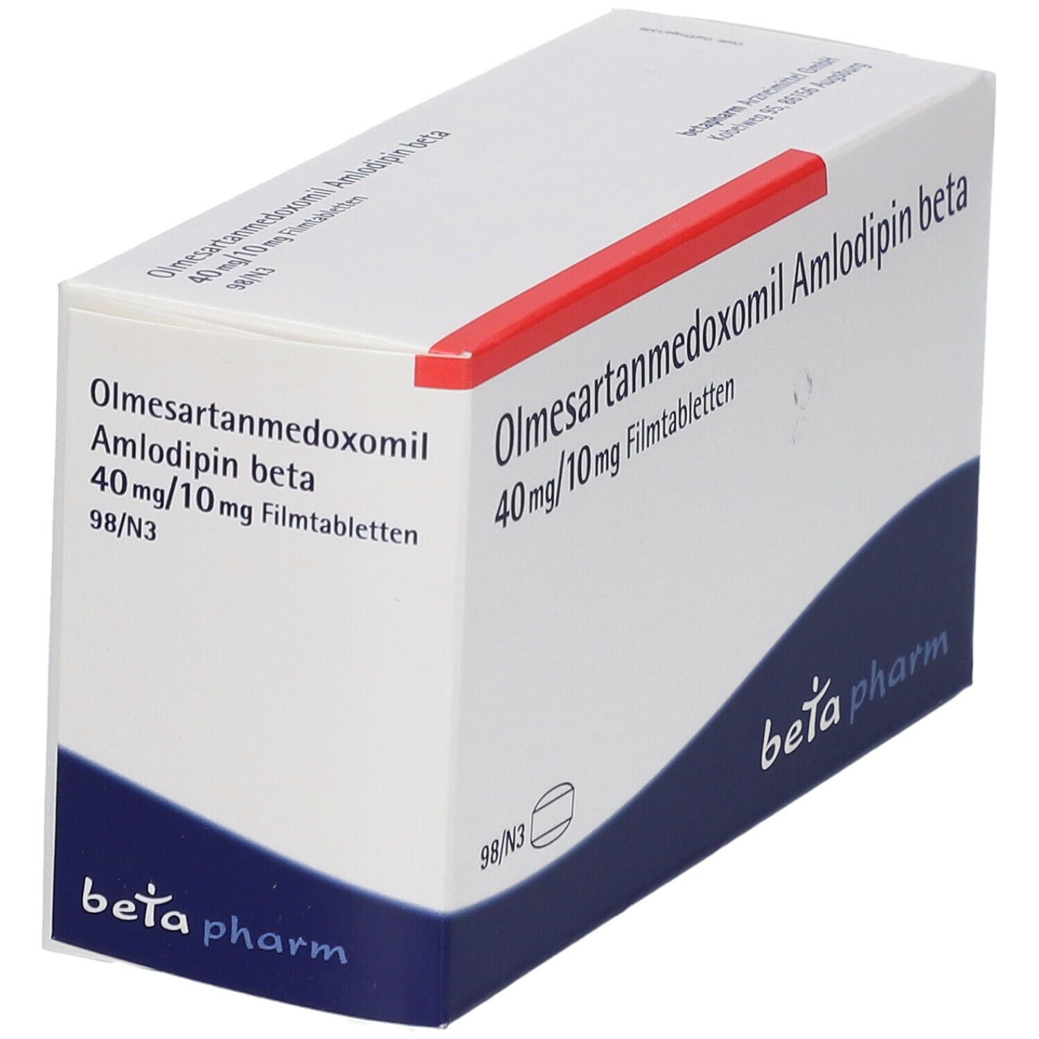 Olmesartanmedoxomil Amlodipin beta 40 mg/10 mg FTA 98 St Filmtabletten