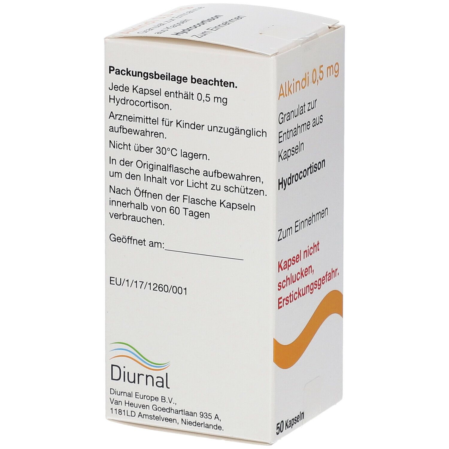 Alkindi 0,5 mg Granulat zur Entnahme aus Kapseln 50 St