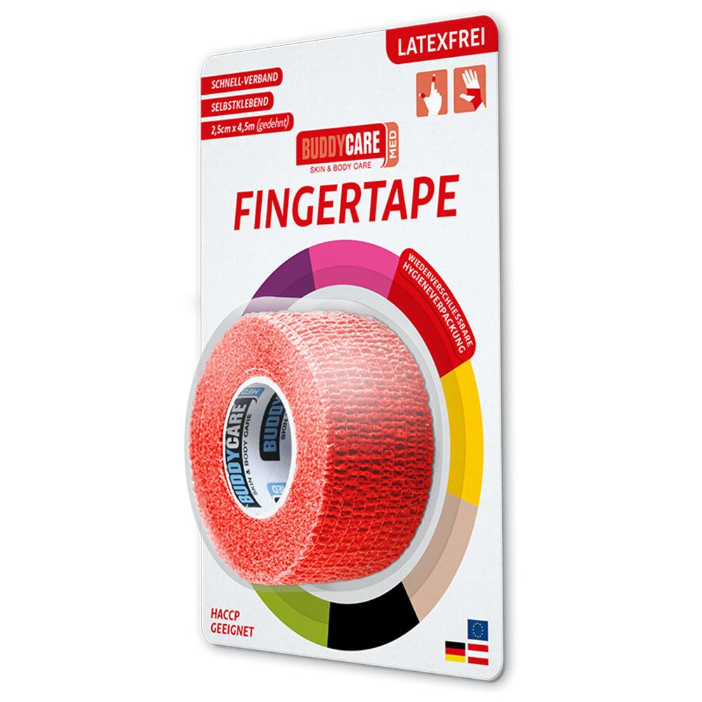 Fingertape latexfrei Buddycare MED rot 1 St Verband