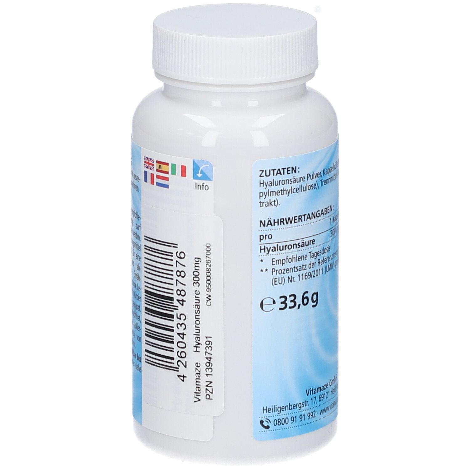 Vitamaze HYALURONSÄURE 300 mg hochdosiert vegan 90 St - Shop Apotheke