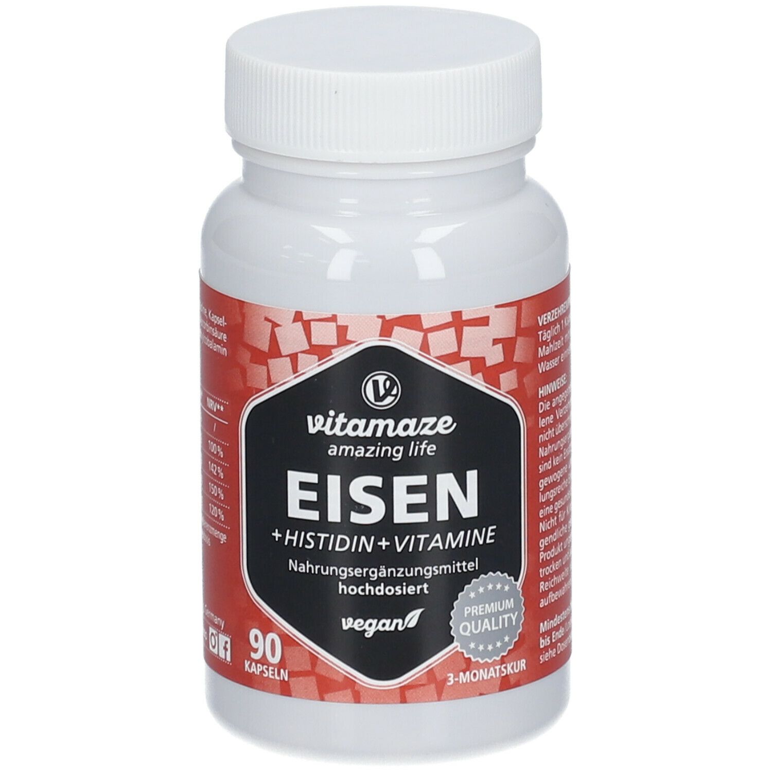 Eisen 20 mg+Histidin+Vitamine C/B9/B12 Kapseln 90 St