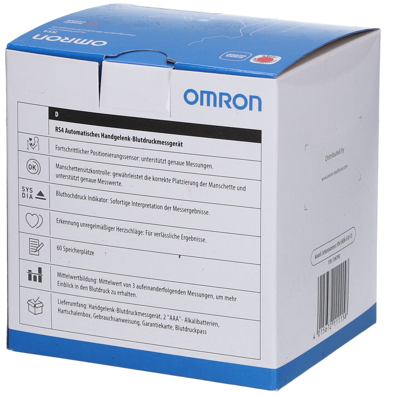 OMRON RS4 Handgelenk-Blutdruckmessgerät