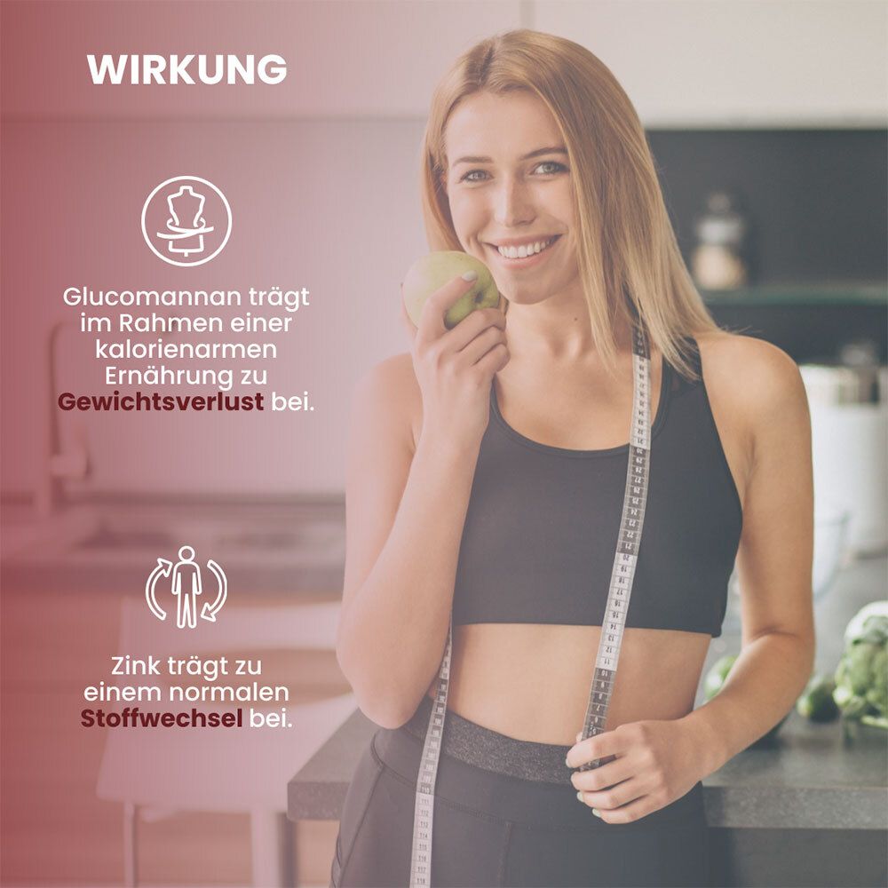 PlantoCaps Gluco 3.0 Verpackung mit Apfel und Maßband.