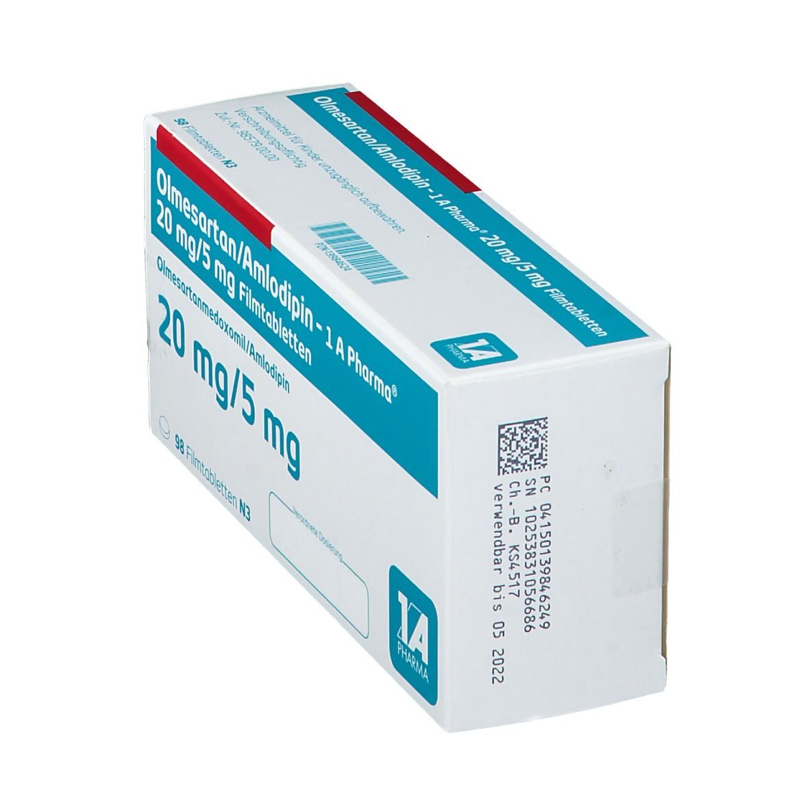 OLMESARTAN/Amlodipin 1A Pharma 40 mg/5 mg Filmtab. 56 St Filmtabletten