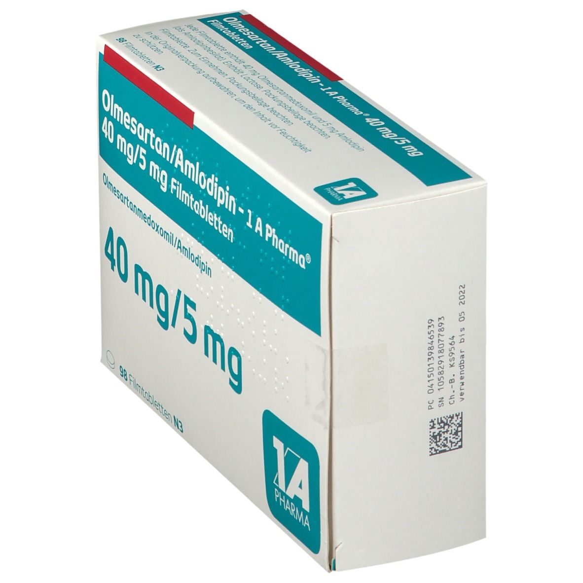 OLMESARTAN/Amlodipin 1A Pharma 40 mg/5 mg Filmtab. 98 St Filmtabletten