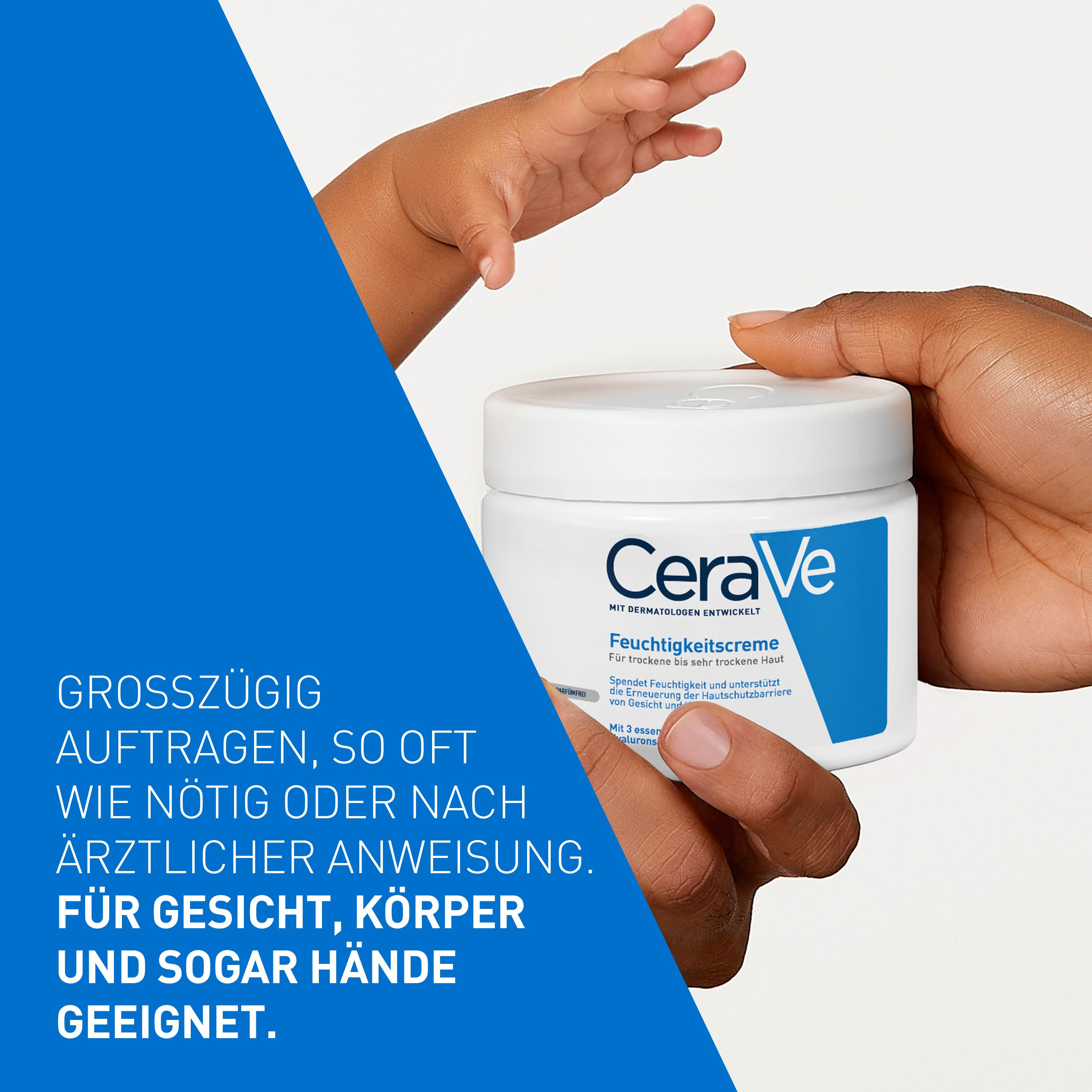 CeraVe Feuchtigkeitscreme: Reichhaltige Körpercreme für trockene bis sehr trockene Haut für Gesicht und Körper