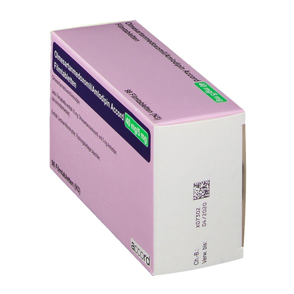 OLMESARTANMEDOXOMIL/Amlodipin Accord 40 mg/5 mg 98 St Filmtabletten