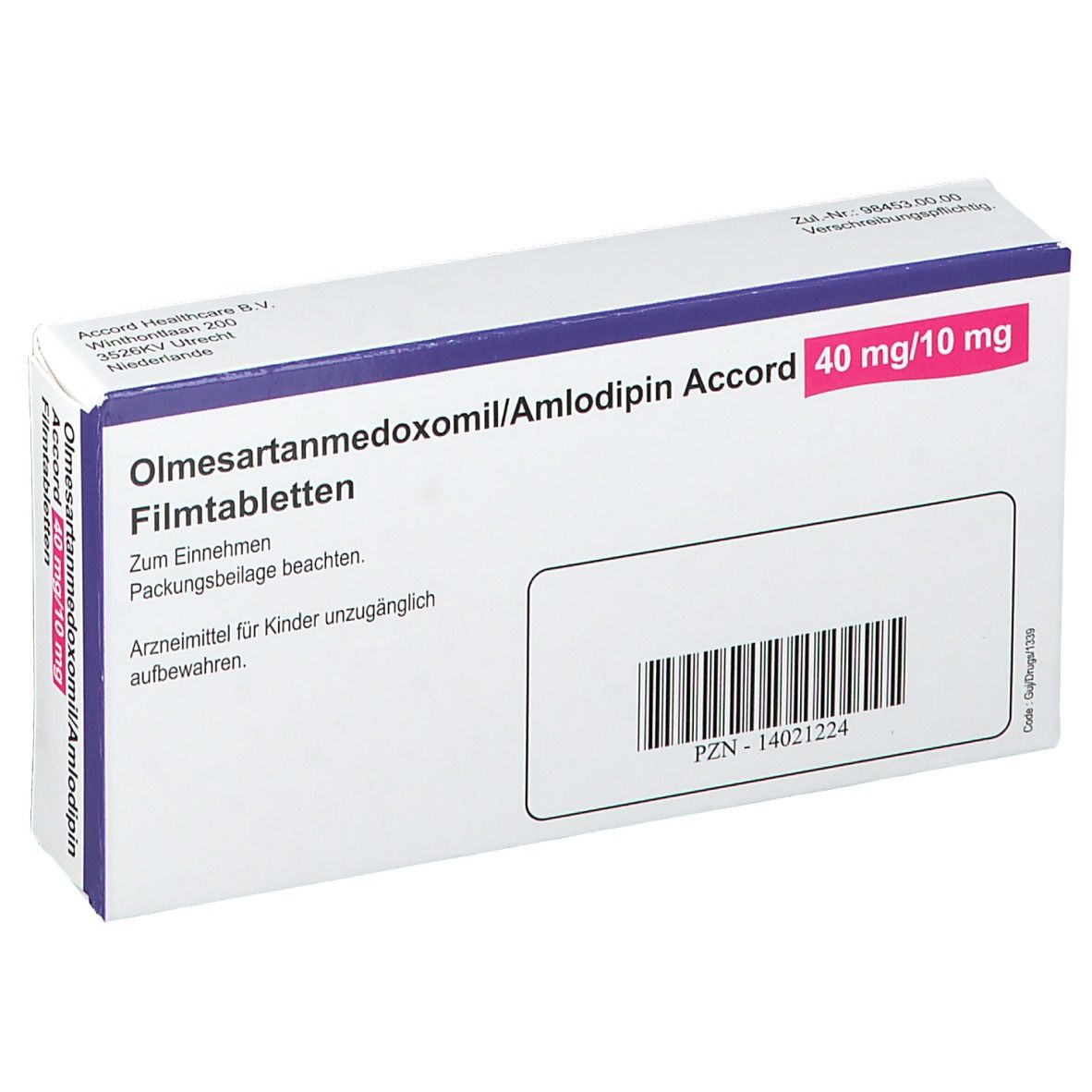 Olmesartanmedoxomil/Amlodipin Accord 40 mg/10 mg