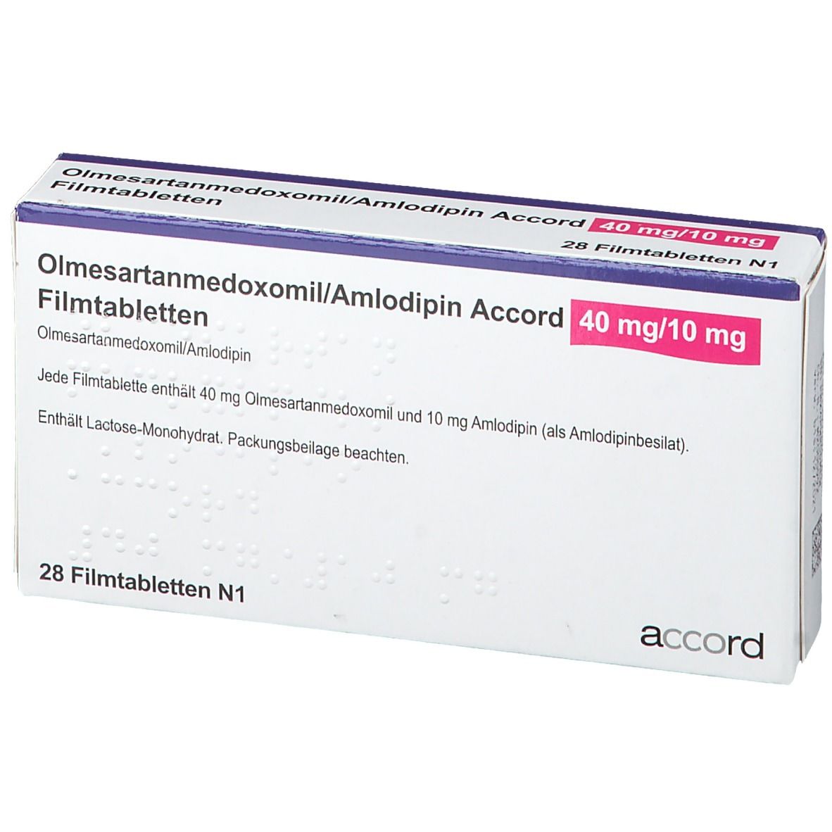 Olmesartanmedoxomil/Amlodipin Accord 40 mg/10 mg