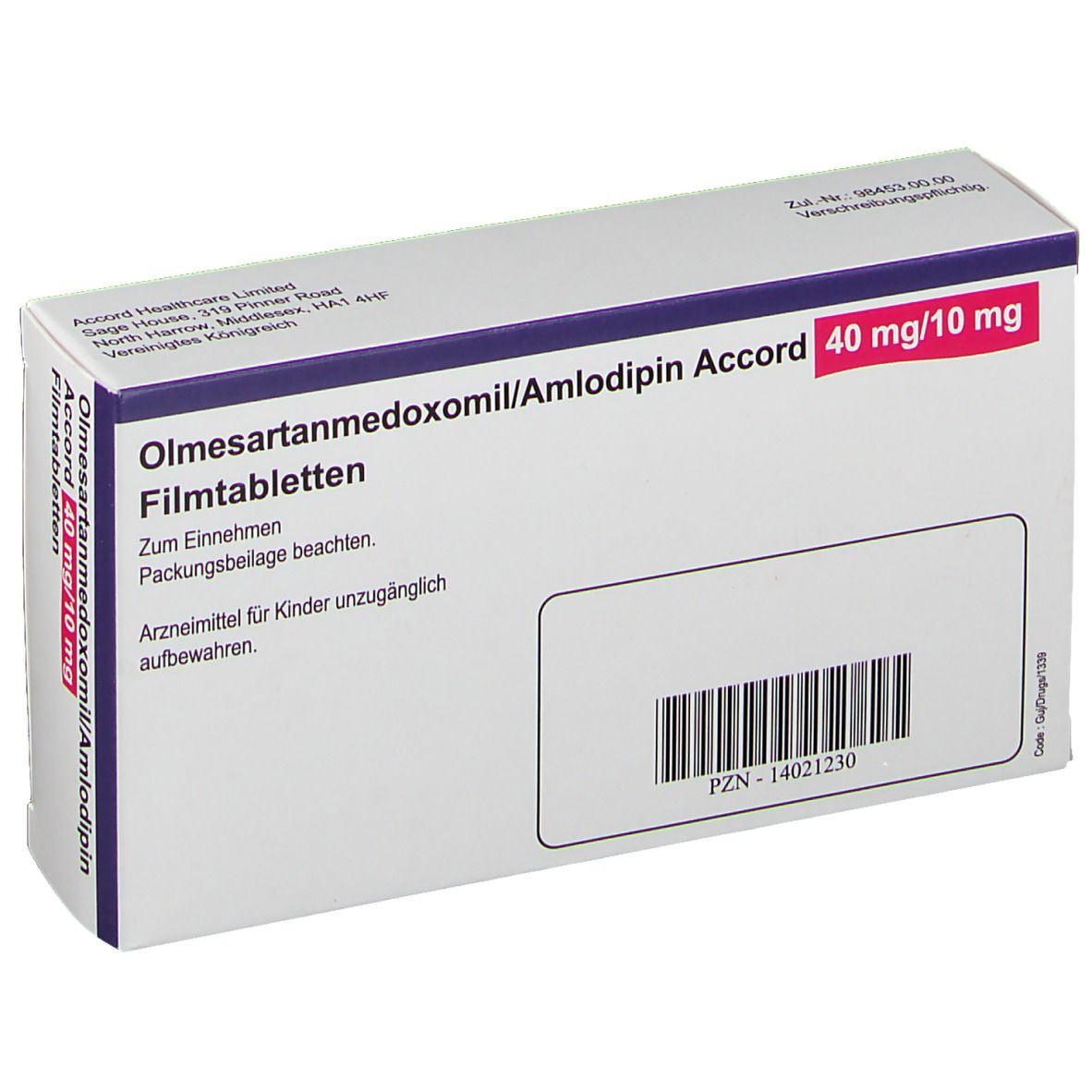 Olmesartanmedoxomil/Amlodipin Accord 40 mg/10 mg