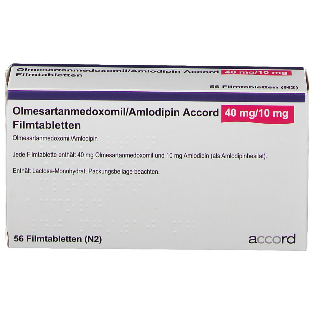 Olmesartanmedoxomil/Amlodipin Accord 40 mg/10 mg