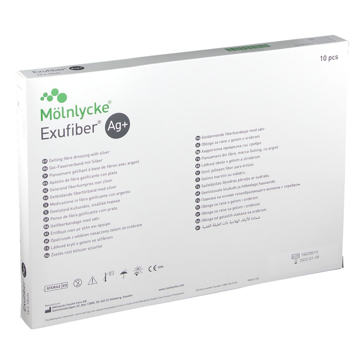 Exufiber Ag+ 15 x 15 cm