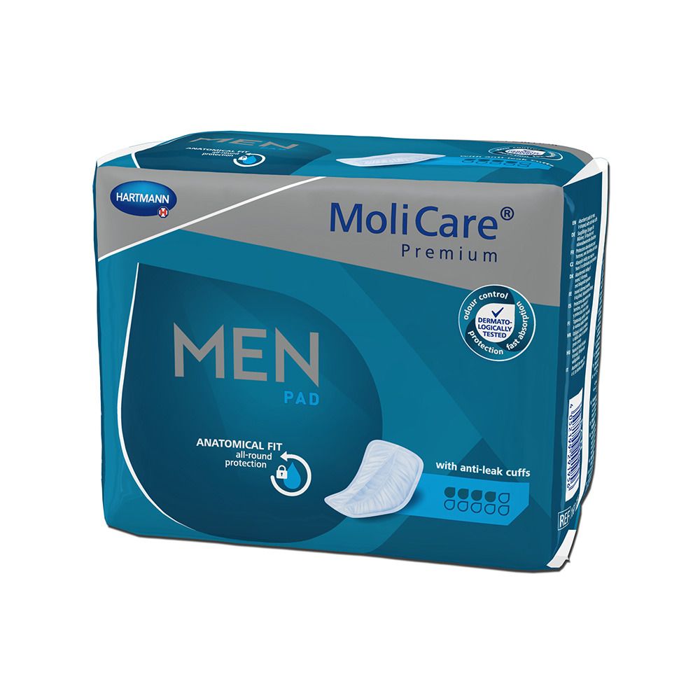 MoliCare Premium MEN Pad 4 Tropfen, speziell für Männer geformte Einlagen bei mittlerer Blasenschwäche