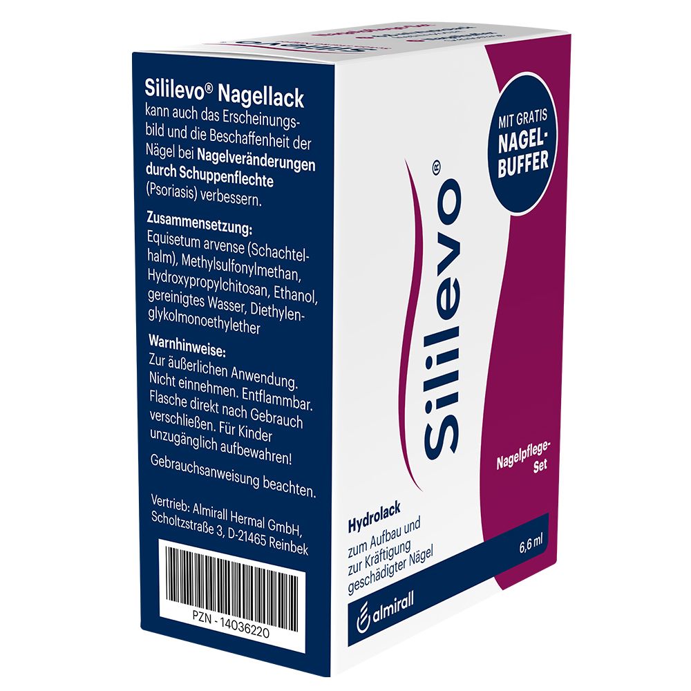 Sililevo® Nagellack mit gratis Nagelbuffer