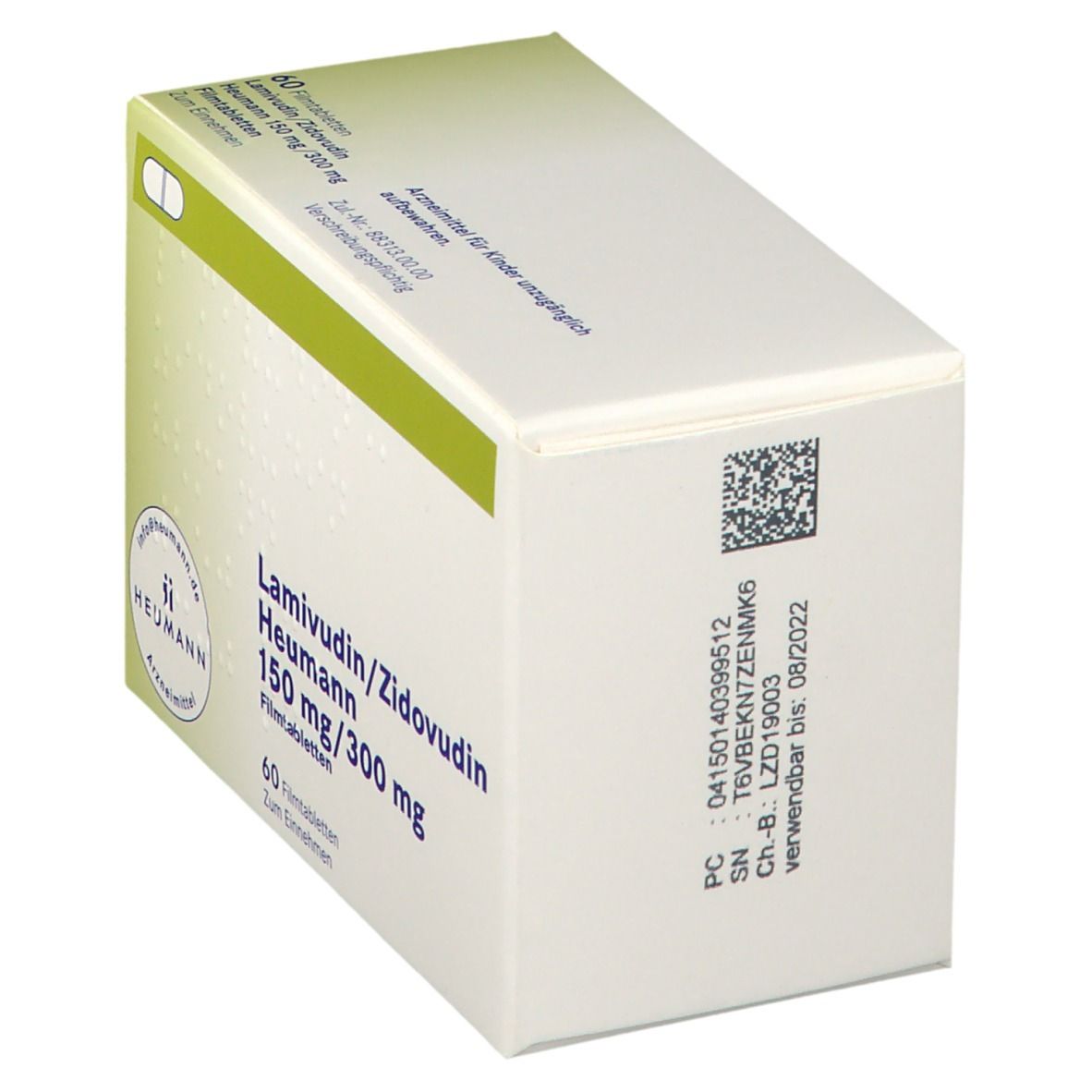 LAMIVUDIN/Zidovudin Heumann 150 mg/300 mg Filmtab. 60 St Filmtabletten