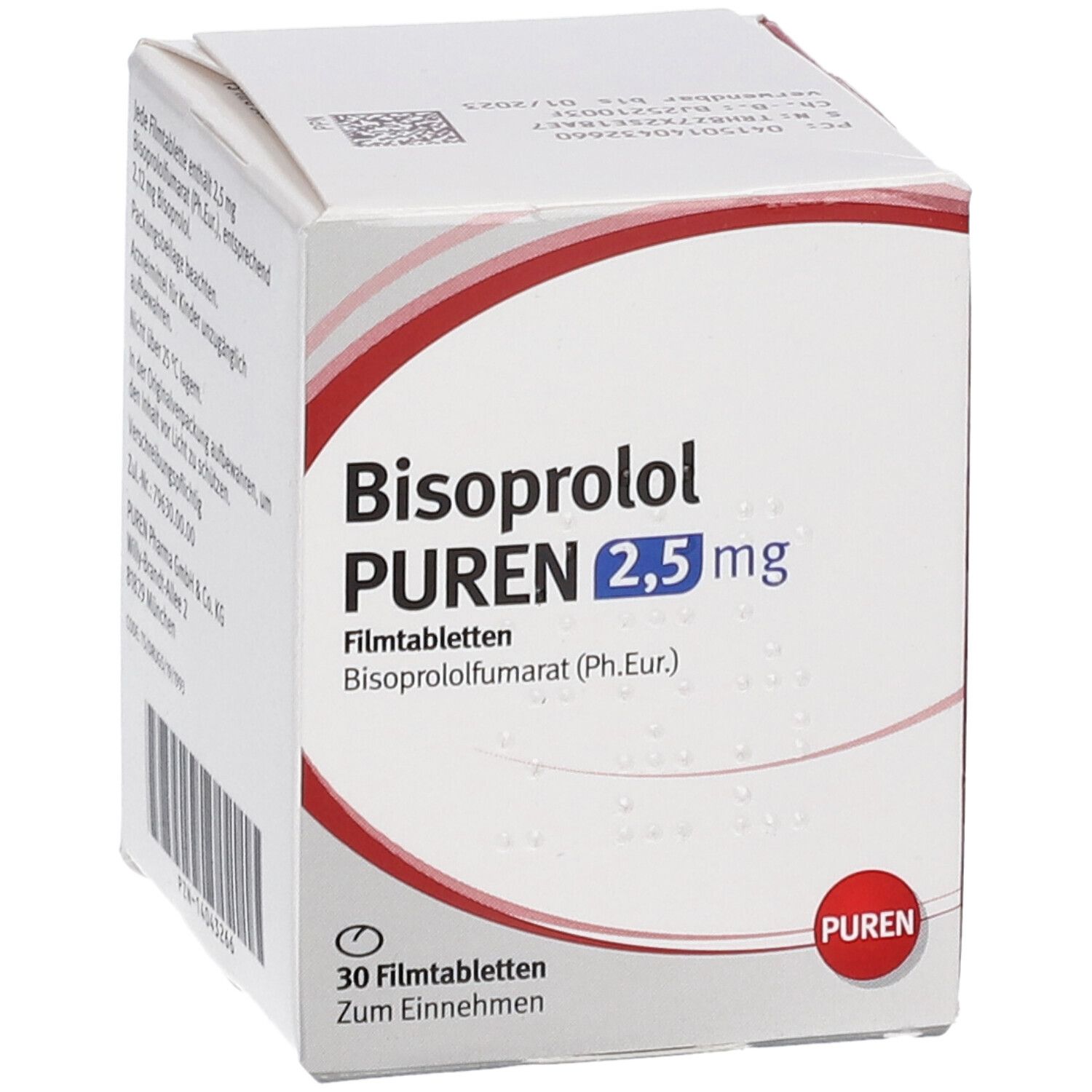 BISOPROLOL PUREN 2,5 mg Filmtabletten Dose