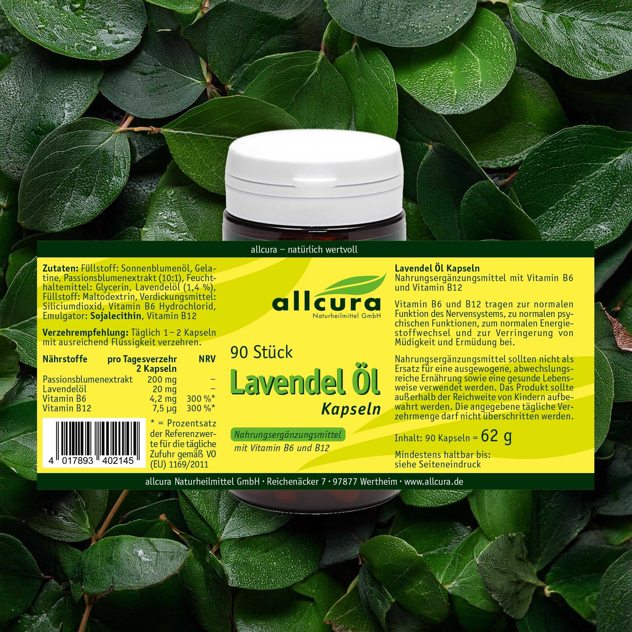 allcura Lavendel-Öl Kapseln