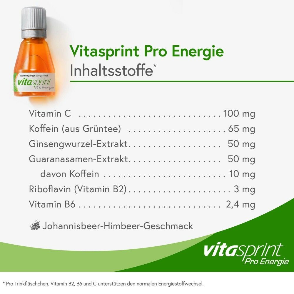 Vitasprint Pro Energie, Nahrungsergänzungsmittel, Vitamin B6, Vitamin C, 8 St.