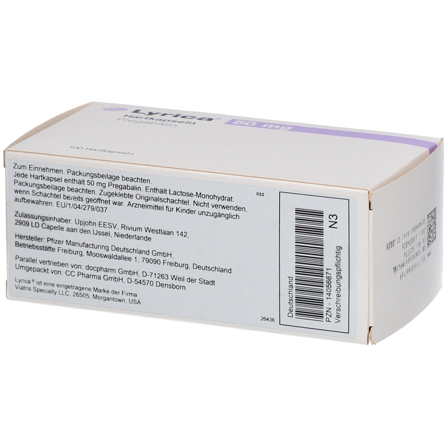 Lyrica 50 mg 100 St mit dem E-Rezept kaufen - Shop Apotheke