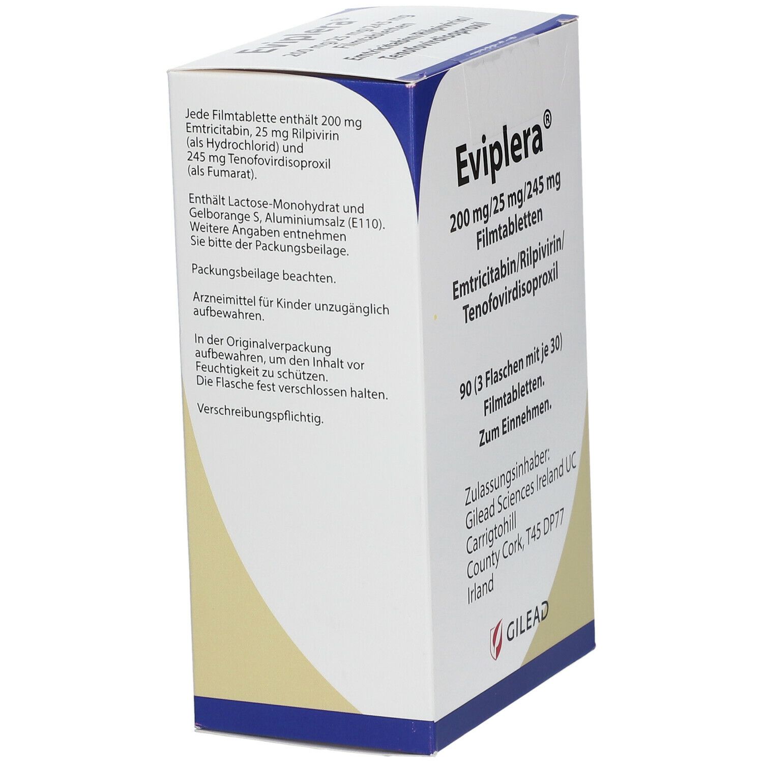 Eviplera 200 mg/25 mg/245 mg Filmtabletten 3x30 St